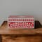 Hello Honey® 9" Red and White Decorative Mixed Material Storage Box with Horn Inlay